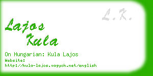 lajos kula business card